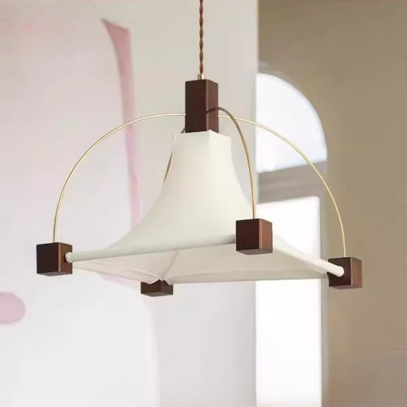 Interior Design White And Wood - مصمم أنيق مربع النسيج مطعم قلادة