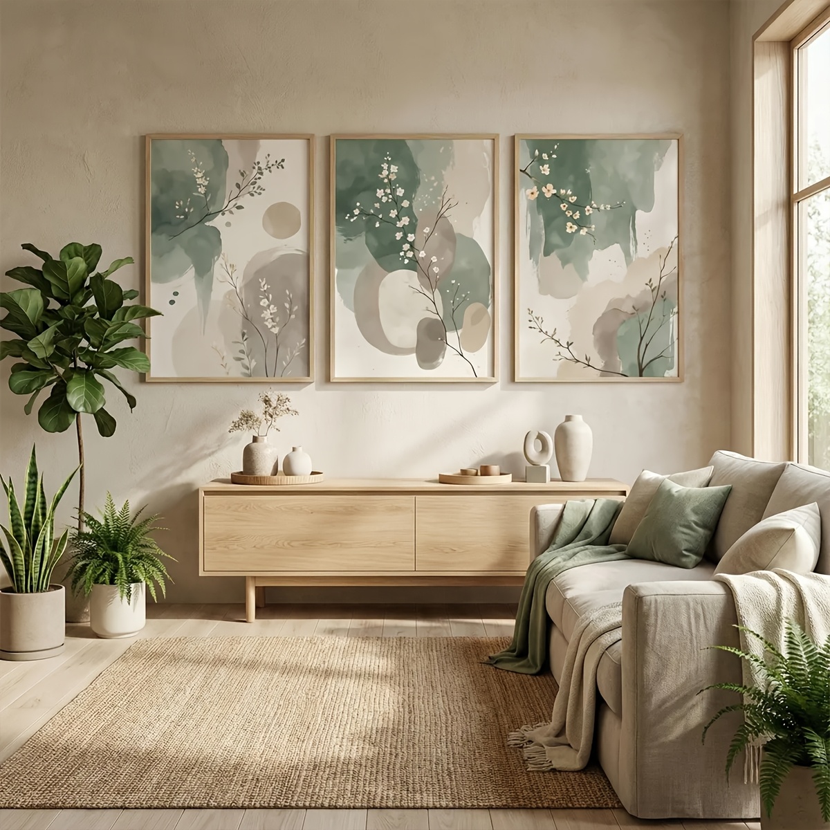 3 قطع من لوحات فنية جدارية على - مراجعة Interior Design Office وسعره
