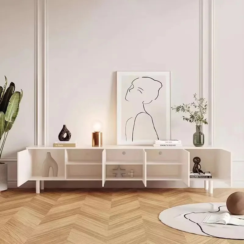 حامل تلفاز أبيض فاخر، تخزين أن - مراجعة Interior Design White And Wood وسعره
