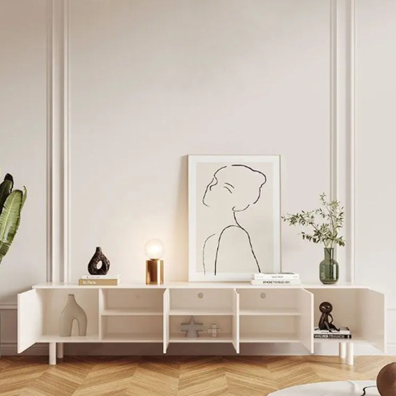 حامل تلفاز أبيض فاخر، تخزين أن - مراجعة Interior Design White And Wood وسعره