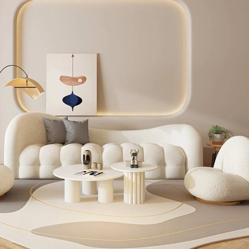 أرائك غرفة المعيشة باللون الكر - مراجعة Interior Design White And Wood وسعره