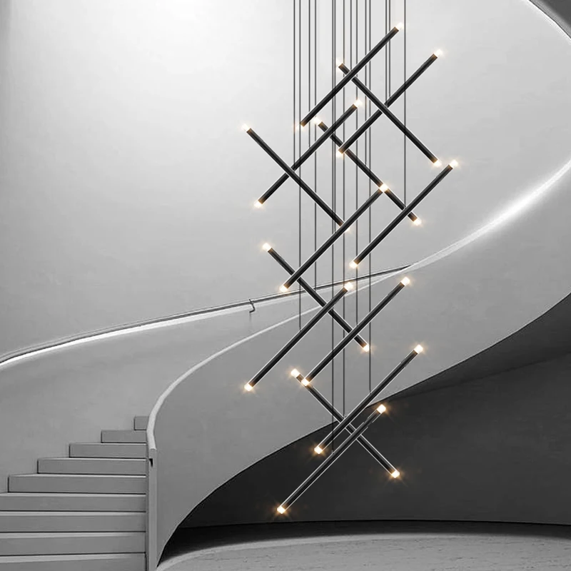 الحديثة الثريا LED درج الثريا  - مراجعة Interior Design Deck وسعره