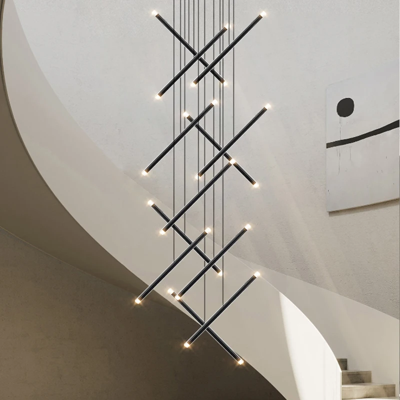 الحديثة الثريا LED درج الثريا  - مراجعة Interior Design Deck وسعره